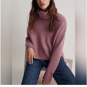 Madewell Sadler Turtleneck Sweater Pink